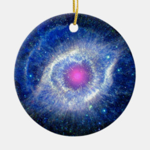 Helix Nebula Ultraviolet Eye of God Space Photo Ceramic Tree Decoration