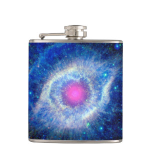 Helix Nebula Ultraviolet Eye of God Space Photo Hip Flask