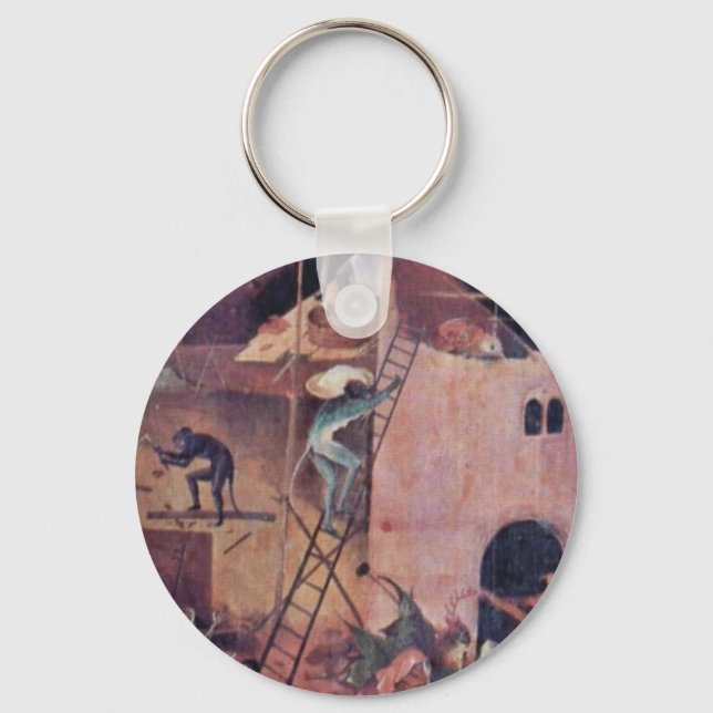 Hell.,  By Hieronymus Bosch (Best Quality) Key Ring (Front)