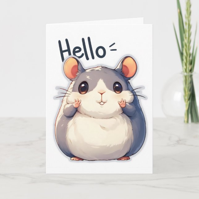 Hell Cute Mouse Anime Holiday Card (Front)