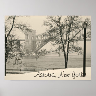 Hell Gate Bridge, Astoria, NY Vintage Style Poster