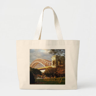 Hell Gate Bridge In Autumn, Astoria, NY Tote Bag