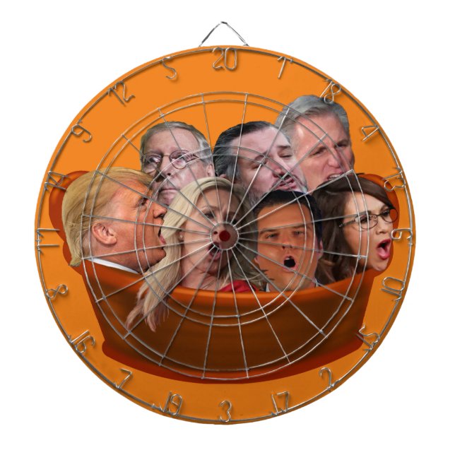 Hell in a Handbasket 2024 Funny Anti-Conservative Dartboard (Front)