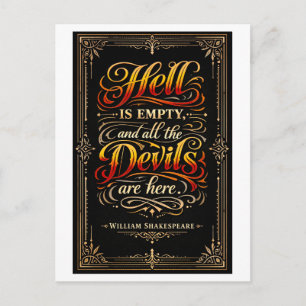 "Hell Is Empty" Shakespeare Postcard