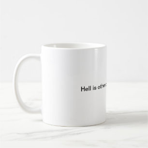 Hell is other people at breakfast mug