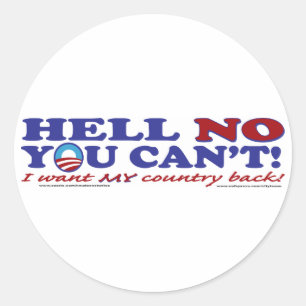 Hell-No-with-Obama-Logo Classic Round Sticker