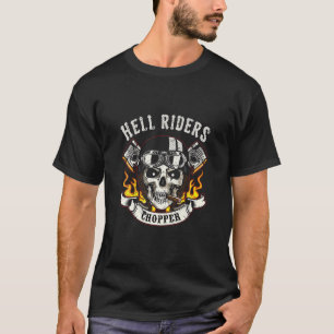 Hell Rider Chopper Biker Skull T-Shirt