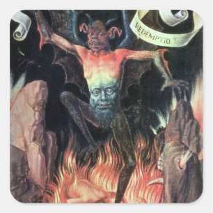 Hell, right hand panel from Triptych of Earthly Square Sticker