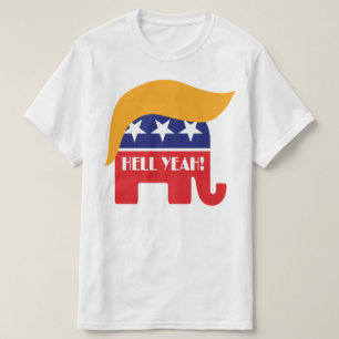 Hell Yeah President Trump - GOP Elephant Hair Logo T-Shirt