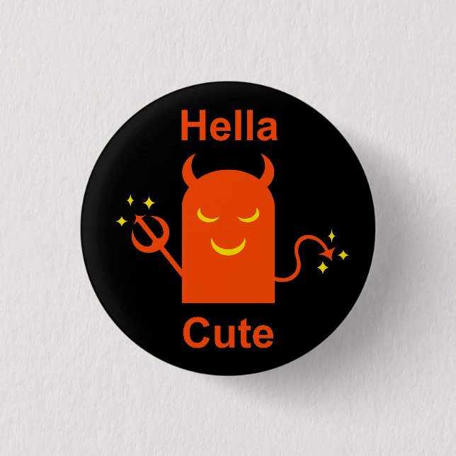 Hella Cute Funny Halloween Demon Devil 3 Cm Round Badge (Front)