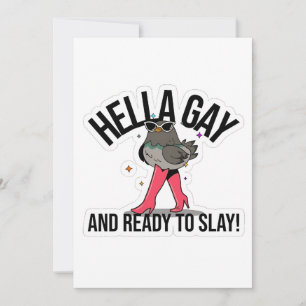 Hella Gay and Ready to Slay Funny LGBTQ  Holiday Card