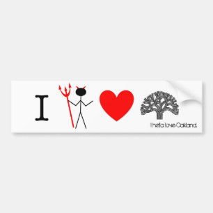 HellaHeartOakland1, I hella love Oakland. Bumper Sticker
