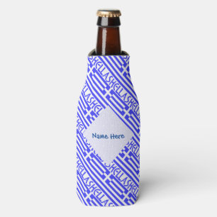 Hellas and Greek Flag Tiled Blue Personalisation  Bottle Cooler