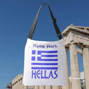 Hellas Greek Flag Blue Personalisation  Crossbody Bag