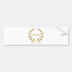 Hellas with Gold olive Wreath Bumper Sticker