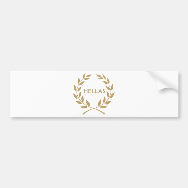 Hellas with Gold olive Wreath Bumper Sticker (Front)