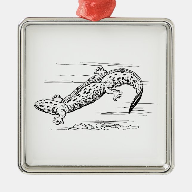 Hellbender Metal Tree Decoration (Front)