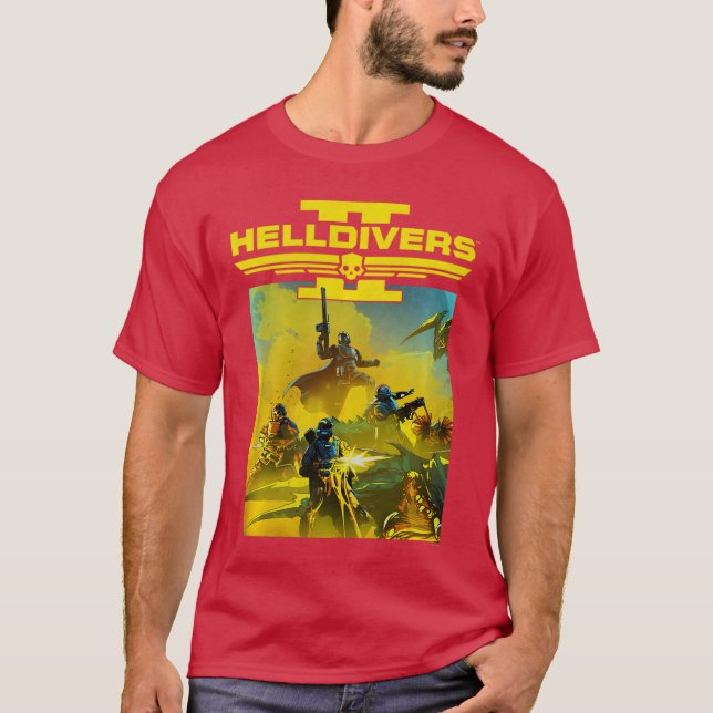 Helldivers 2 Sony PlayStation Video Game Group Key T-Shirt (Front)