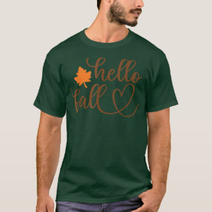 helle fall Autumn Leaves and Pumpkins season  T-Shirt