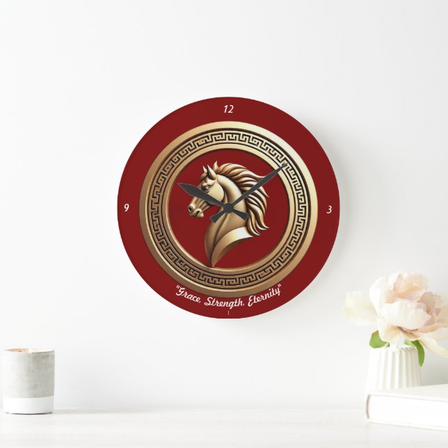 "Hellenic Horse Heritage" Large Clock (Home)