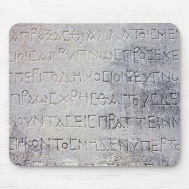 Hellenistic epigraph stone , found in Ephesus Mouse Pad (Front)