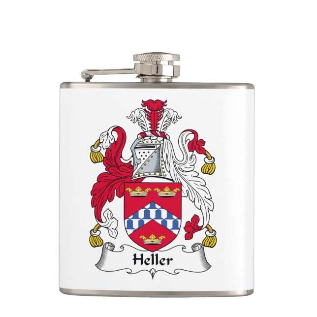 Heller Family Crest Hip Flask (Front)