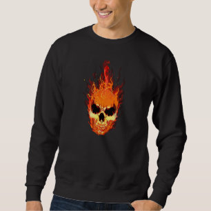 Hellfire Sentinel: The Flaming Skull Saga Sweatshirt