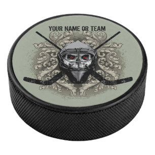 Hellish Hockey Goalie (personalised) Puck
