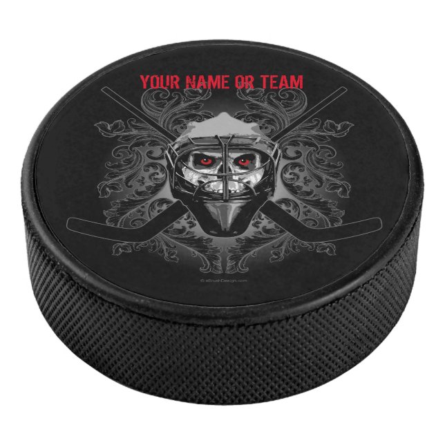 Hellish Hockey Goalie (personalised) Puck (3/4)