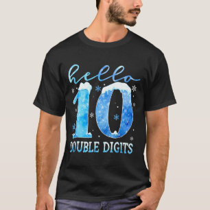 Hello 10 Double Digits Snowflakes Winter Christmas T-Shirt