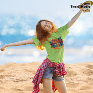 Hello 13 Tropical Vintage Retro Summer Birthday T-Shirt