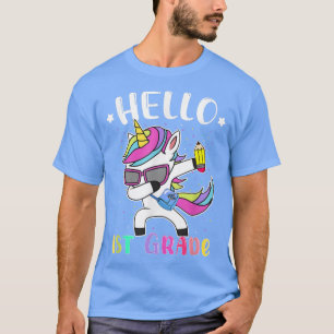 Hello 1st Grade Dabbing Unicorn Back to School Gir T-Shirt