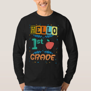 Hello 1st Grade First Day Apple  For Teacher Stude T-Shirt