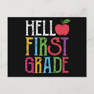 Hello 1st Grade First Day of School Student Gift Postcard