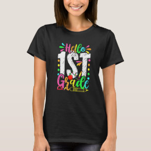 Hello 1st Grade Graduation Back To School Men Wome T-Shirt