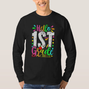 Hello 1st Grade Graduation Back To School Men Wome T-Shirt
