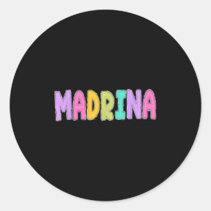 Hello 1st Grade Kindergarten Godmom Madrina Classic Round Sticker