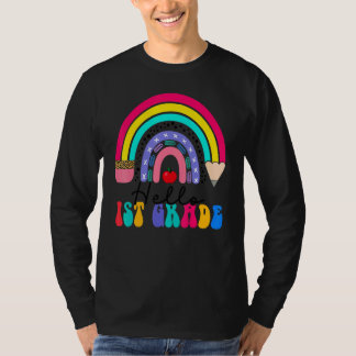 Hello 1st Grade Rainbow Pencil Student Teacher 1st T-Shirt