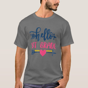 Hello 1St Grade Teacher Kids Back To School Gift T T-Shirt