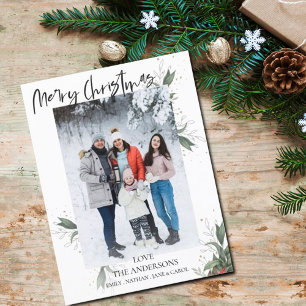 Hello 2022 Elegant Floral Script Happy New Year Holiday Card