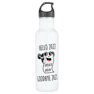 Hello 2022 Goodbye 2021 toilet paper 710 Ml Water Bottle