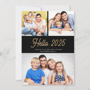 Hello 2023 Happy New Year 3 Photo Holiday Card