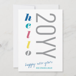 Hello 2024 Colourful Headline Typography New Year Holiday Card