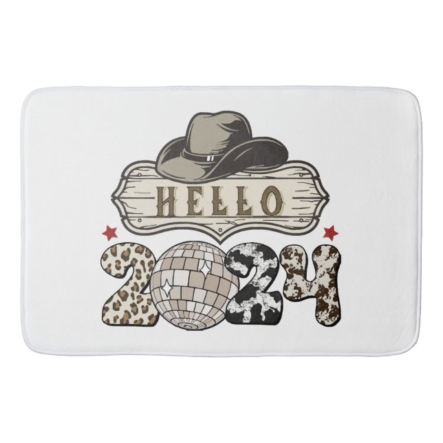 Hello 2024 Western Bath Mat (Front)