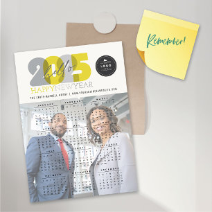 Hello 2025 Calendar New Year Magnetic Photo Card