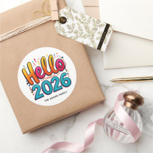 Hello 2026 Colourful sticker