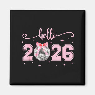 Hello 2026 Cute Nk Bow 2026 New Year's Eve Party  Magnet