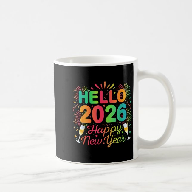 Hello 2026 Happy New Year Eve Party Countdown Fire Coffee Mug (Right)