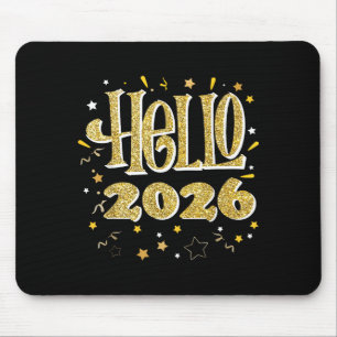 Hello 2026 Happy New Year Pajama Funny Family Matc Mouse Pad