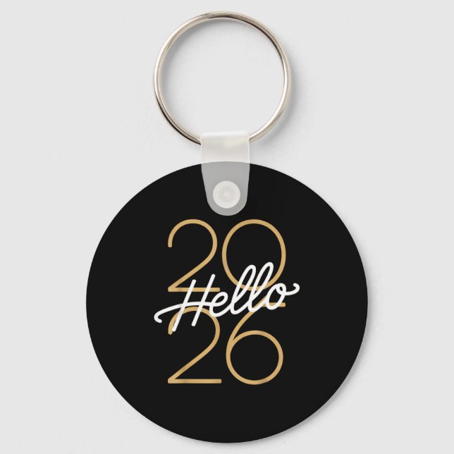 Hello 2026 New Year Celebration Eve Party Men Wome Key Ring (Front)
